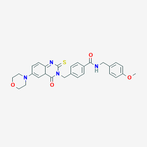 N-[(4-methoxyphenyl)methyl]-4-{[6-(morpholin-4-yl)-4-oxo-2-sulfanylidene-1,2,3,4-tetrahydroquinazolin-3-yl]methyl}benzamide