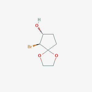 molecular formula C7H11BrO3 B2712248 (8R,9S)-9-Bromo-1,4-dioxaspiro[4.4]nonan-8-ol CAS No. 1932443-05-4