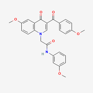 2-[6-methoxy-3-(4-methoxybenzoyl)-4-oxo-1,4-dihydroquinolin-1-yl]-N-(3-methoxyphenyl)acetamide