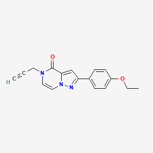 molecular formula C17H15N3O2 B2712256 2-(4-乙氧基苯基)-5-丙-2-炔基吡唑并[1,5-a]吡嗪-4-酮 CAS No. 2309585-30-4