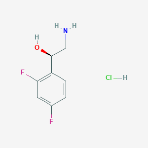 molecular formula C8H10ClF2NO B2712263 (1R)-2-氨基-1-(2,4-二氟苯基)乙醇；盐酸 CAS No. 2343964-49-6