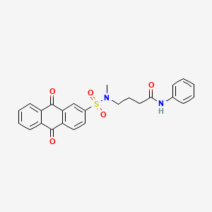 molecular formula C25H22N2O5S B2712268 4-(N-甲基-9,10-二氧代-9,10-二氢蒽-2-磺酰胺基)-N-苯基丁酰胺 CAS No. 941900-62-5