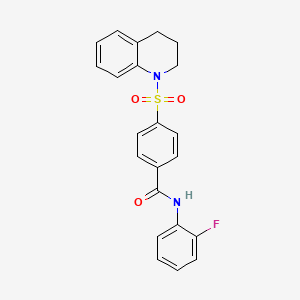 molecular formula C22H19FN2O3S B2712279 4-((3,4-二氢喹啉-1(2H)-基)磺酰胺基)-N-(2-氟苯基)苯甲酰胺 CAS No. 392326-86-2
