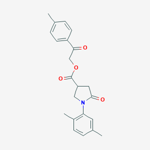 molecular formula C22H23NO4 B271228 2-(4-Methylphenyl)-2-oxoethyl 1-(2,5-dimethylphenyl)-5-oxo-3-pyrrolidinecarboxylate 
