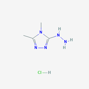 molecular formula C4H10ClN5 B2712282 3-肼基-4,5-二甲基-4H-1,2,4-三唑盐酸 CAS No. 2031268-92-3