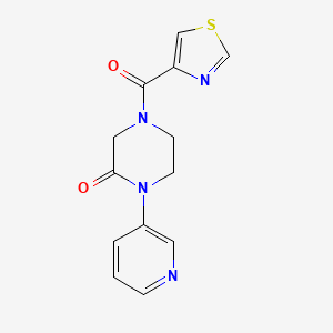 molecular formula C13H12N4O2S B2712291 1-(吡啶-3-基)-4-(1,3-噻唑-4-羰基)哌嗪-2-酮 CAS No. 2097911-63-0
