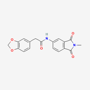 molecular formula C18H14N2O5 B2712295 2-(benzo[d][1,3]dioxol-5-yl)-N-(2-methyl-1,3-dioxoisoindolin-5-yl)acetamide CAS No. 921922-89-6