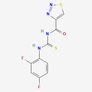 molecular formula C10H6F2N4OS2 B2712296 N-(2,4-difluorophenyl)-N'-(1,2,3-thiadiazol-4-ylcarbonyl)thiourea CAS No. 341965-43-3