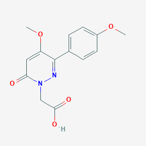 molecular formula C14H14N2O5 B2712300 2-(4-Methoxy-3-(4-methoxyphenyl)-6-oxopyridazin-1(6H)-yl)acetic acid CAS No. 1420794-89-3