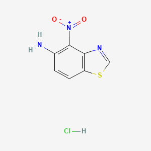 molecular formula C7H6ClN3O2S B2712303 4-Nitrobenzo[d]thiazol-5-amine hydrochloride CAS No. 2230808-51-0