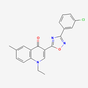 molecular formula C20H16ClN3O2 B2712305 3-[3-(3-chlorophenyl)-1,2,4-oxadiazol-5-yl]-1-ethyl-6-methylquinolin-4(1H)-one CAS No. 1260733-17-2