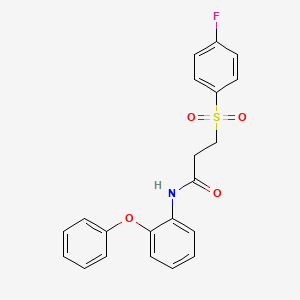 3-(4-fluorophenyl)sulfonyl-N-(2-phenoxyphenyl)propanamide