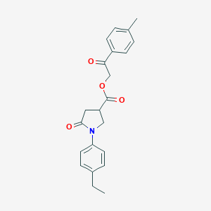 molecular formula C22H23NO4 B271231 2-(4-Methylphenyl)-2-oxoethyl 1-(4-ethylphenyl)-5-oxo-3-pyrrolidinecarboxylate 