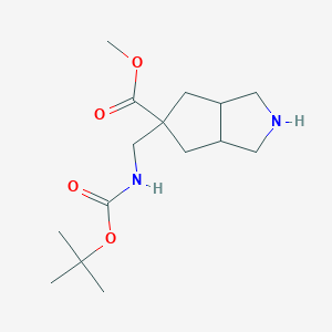 Methyl 5-[[(2-methylpropan-2-yl)oxycarbonylamino]methyl]-2,3,3a,4,6,6a-hexahydro-1H-cyclopenta[c]pyrrole-5-carboxylate