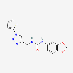 1-(1,3-Benzodioxol-5-yl)-3-[(1-thiophen-2-yltriazol-4-yl)methyl]urea