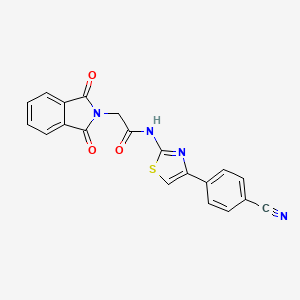 molecular formula C20H12N4O3S B2712317 N-(4-(4-cyanophenyl)thiazol-2-yl)-2-(1,3-dioxoisoindolin-2-yl)acetamide CAS No. 476298-63-2