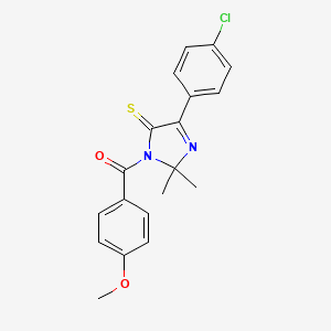 molecular formula C19H17ClN2O2S B2712322 5-(4-chlorophenyl)-3-(4-methoxybenzoyl)-2,2-dimethyl-2,3-dihydro-4H-imidazole-4-thione CAS No. 1223958-82-4