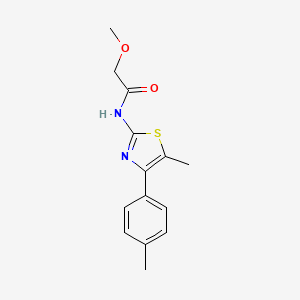 molecular formula C14H16N2O2S B2712323 2-甲氧基-N-(5-甲基-4-p-甲苯-噻唑-2-基)-乙酰胺 CAS No. 691397-09-8