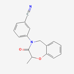 molecular formula C17H14N2O2 B2712324 3-(2-甲基-3-氧代-2,3-二氢-1,4-苯并噁唑-4(5H)-基)苯甲腈 CAS No. 1340712-33-5