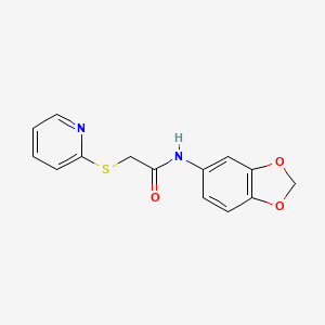 molecular formula C14H12N2O3S B2712335 N-(1,3-benzodioxol-5-yl)-2-(pyridin-2-ylsulfanyl)acetamide CAS No. 331459-61-1