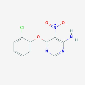 B2712339 6-(2-Chlorophenoxy)-5-nitropyrimidin-4-amine CAS No. 681271-62-5