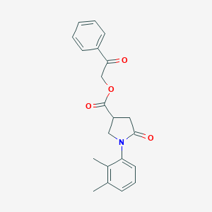 molecular formula C21H21NO4 B271234 2-Oxo-2-phenylethyl 1-(2,3-dimethylphenyl)-5-oxo-3-pyrrolidinecarboxylate 