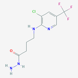 B2712341 4-{[3-Chloro-5-(trifluoromethyl)-2-pyridinyl]amino}butanohydrazide CAS No. 332361-09-8