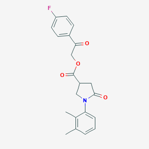 2-(4-Fluorophenyl)-2-oxoethyl 1-(2,3-dimethylphenyl)-5-oxo-3-pyrrolidinecarboxylate
