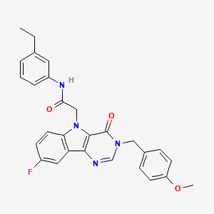 B2712354 N-(3-ethylphenyl)-2-(8-fluoro-3-(4-methoxybenzyl)-4-oxo-3H-pyrimido[5,4-b]indol-5(4H)-yl)acetamide CAS No. 1189663-52-2