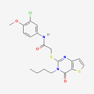 B2712356 2-[(3-butyl-4-oxo-3,4-dihydrothieno[3,2-d]pyrimidin-2-yl)sulfanyl]-N-(3-chloro-4-methoxyphenyl)acetamide CAS No. 1252892-29-7