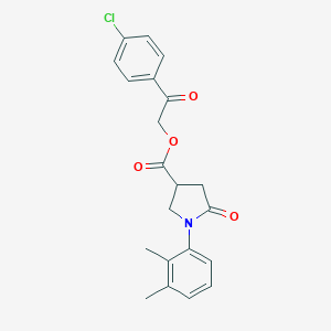 2-(4-Chlorophenyl)-2-oxoethyl 1-(2,3-dimethylphenyl)-5-oxo-3-pyrrolidinecarboxylate