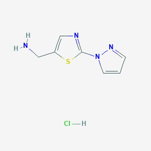 B2712361 [2-(1H-pyrazol-1-yl)-1,3-thiazol-5-yl]methanamine hydrochloride CAS No. 2090075-70-8