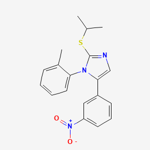 molecular formula C19H19N3O2S B2712365 2-(异丙硫代)-5-(3-硝基苯基)-1-(邻甲苯基)-1H-咪唑 CAS No. 1234838-38-0