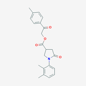 molecular formula C22H23NO4 B271237 2-(4-Methylphenyl)-2-oxoethyl 1-(2,3-dimethylphenyl)-5-oxo-3-pyrrolidinecarboxylate 