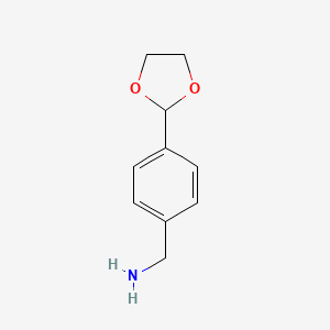 molecular formula C10H13NO2 B2712377 [4-(1,3-Dioxolan-2-yl)phenyl]methanamine CAS No. 104566-44-1