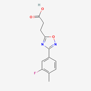molecular formula C12H11FN2O3 B2712378 3-[3-(3-Fluoro-4-methylphenyl)-1,2,4-oxadiazol-5-yl]propanoic acid CAS No. 500025-20-7
