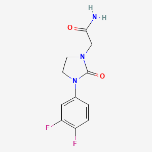 molecular formula C11H11F2N3O2 B2712380 2-(3-(3,4-Difluorophenyl)-2-oxoimidazolidin-1-yl)acetamide CAS No. 1257548-06-3