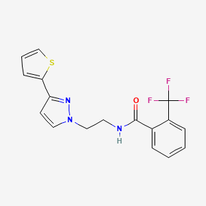 N-(2-(3-(thiophen-2-yl)-1H-pyrazol-1-yl)ethyl)-2-(trifluoromethyl)benzamide