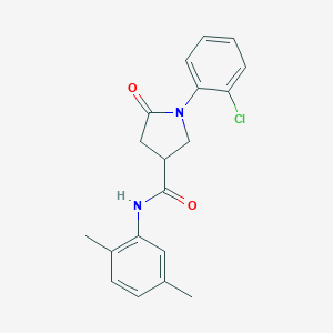molecular formula C19H19ClN2O2 B271239 1-(2-chlorophenyl)-N-(2,5-dimethylphenyl)-5-oxo-3-pyrrolidinecarboxamide 