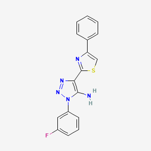 molecular formula C17H12FN5S B2712393 1-(3-fluorophenyl)-4-(4-phenyl-1,3-thiazol-2-yl)-1H-1,2,3-triazol-5-amine CAS No. 1207014-26-3