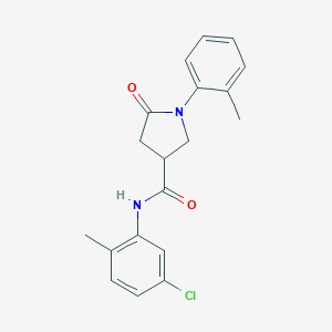 molecular formula C19H19ClN2O2 B271240 N-(5-chloro-2-methylphenyl)-1-(2-methylphenyl)-5-oxo-3-pyrrolidinecarboxamide 