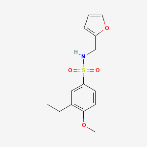 molecular formula C14H17NO4S B2712404 3-ethyl-N-(furan-2-ylmethyl)-4-methoxybenzenesulfonamide CAS No. 898653-76-4