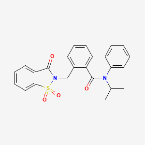 molecular formula C24H22N2O4S B2712407 N-异丙基-N-苯基-2-[(1,1,3-三氧代-1,3-二氢-2H-1,2-苯并异噻唑-2-基)甲基]苯甲酰胺 CAS No. 866153-09-5