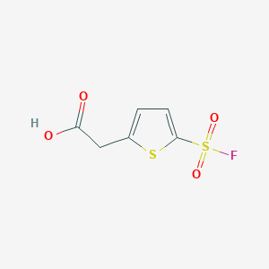 molecular formula C6H5FO4S2 B2712408 2-[5-(Fluorosulfonyl)thiophen-2-yl]acetic acid CAS No. 1936386-91-2