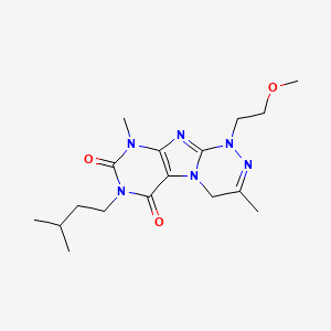 molecular formula C17H26N6O3 B2712409 7-isopentyl-1-(2-methoxyethyl)-3,9-dimethyl-7,9-dihydro-[1,2,4]triazino[3,4-f]purine-6,8(1H,4H)-dione CAS No. 923114-90-3