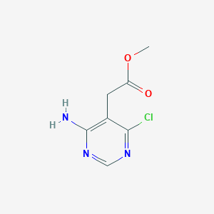 molecular formula C7H8ClN3O2 B2712410 4-氯-6-氨基嘧啶-5-乙酸甲酯 CAS No. 1402550-59-7