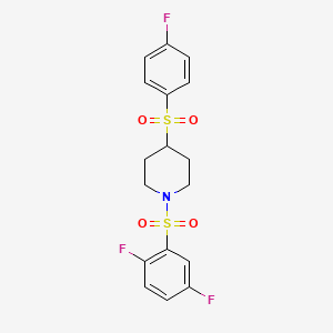 molecular formula C17H16F3NO4S2 B2712411 1-((2,5-Difluorophenyl)sulfonyl)-4-((4-fluorophenyl)sulfonyl)piperidine CAS No. 1448064-64-9