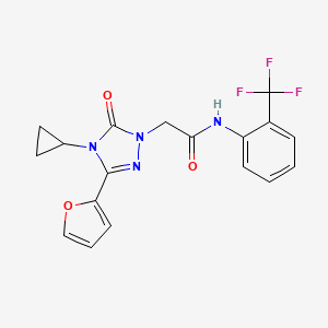 2-(4-cyclopropyl-3-(furan-2-yl)-5-oxo-4,5-dihydro-1H-1,2,4-triazol-1-yl)-N-(2-(trifluoromethyl)phenyl)acetamide