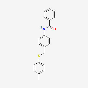 molecular formula C21H19NOS B2712416 N-(4-{[(4-methylphenyl)sulfanyl]methyl}phenyl)benzenecarboxamide CAS No. 338398-71-3