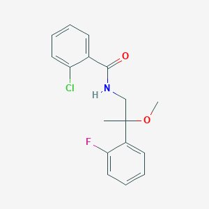molecular formula C17H17ClFNO2 B2712418 2-chloro-N-(2-(2-fluorophenyl)-2-methoxypropyl)benzamide CAS No. 1797880-69-3